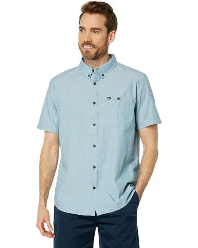 Quiksilver Winfall Short Sleeve Button Down Shirt - Blue