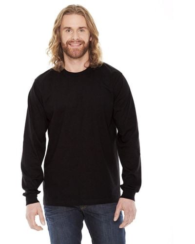 American Apparel Fine Jersey Crewneck Long Sleeve T-shirt - Black
