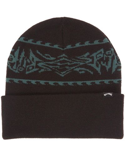 Billabong Mens Offshore Fine Knit Cuffed Winter Warm Beanie Hat - Black