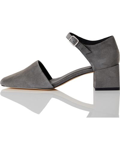 FIND Block Heel Two Part Suede - Grey