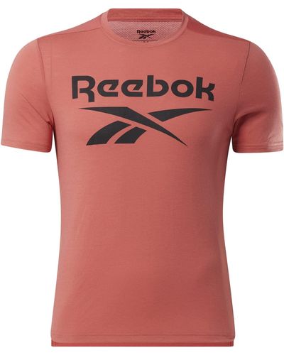 Reebok Workout Ready Short Sleeve Graphic T Shirt - Pink