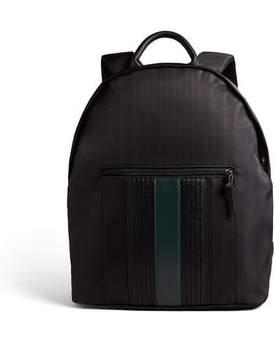 Ted Baker Rucken Twill Pu Stripped Backpack - Black