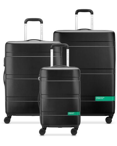 Benetton Now Hardside Luggage With Spinner Wheels - Black