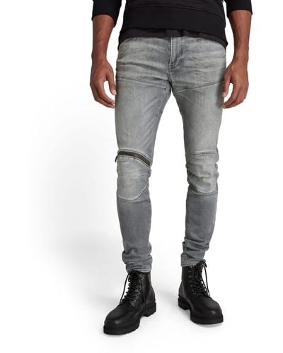 G-Star RAW Skinny Jeans 5620 3d Zip Knee Skinny,zon Faded Glacier Grijs A634-c464,29w / 34l - Zwart