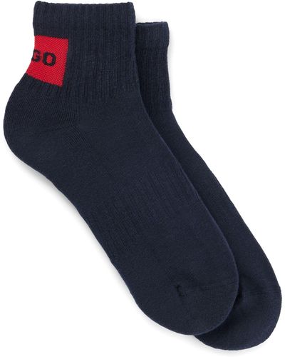 HUGO 2p Sh Rib Label Cc Short Socks - Blue