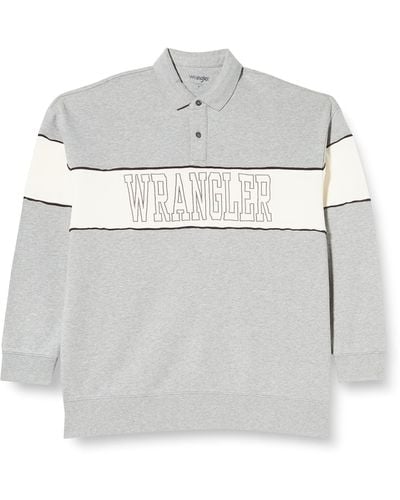 Wrangler Polo Collar Sweat Sweatshirt - Grey