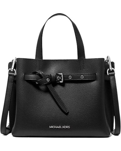 Michael Kors Emilia Small Pebbled Leather Satchel - Black