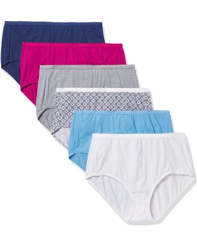 Hanes Ultimate Womens 6-pack Breathable Cotton Panty Briefs - Blue