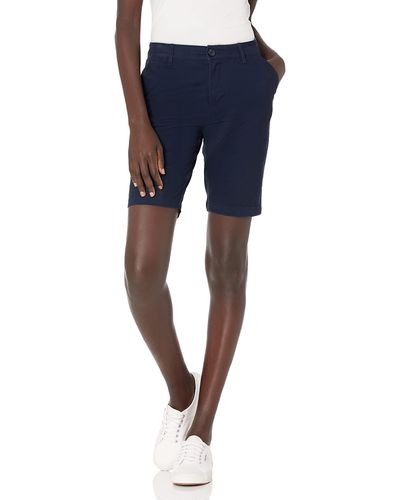 Amazon Essentials Mid-rise Slim-fit 10" Inseam Khaki Bermuda Shorts - Blue