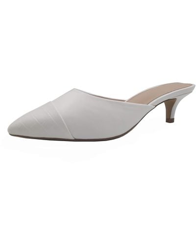 The Drop Paulina Pointed Toe Two-tone Mule - White