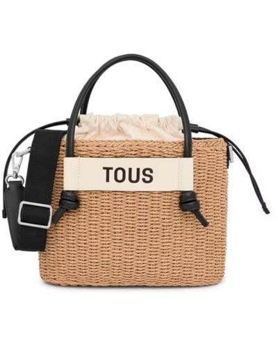 Tous , Navicella Medium Scoubidou Naturale-Nero TU Donna, beige, Talla única - Metallizzato