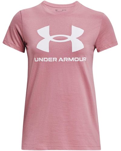 Under Armour S Live Sportstyle Graphic Short Sleeve Crew Neck T-shirt, - Pink