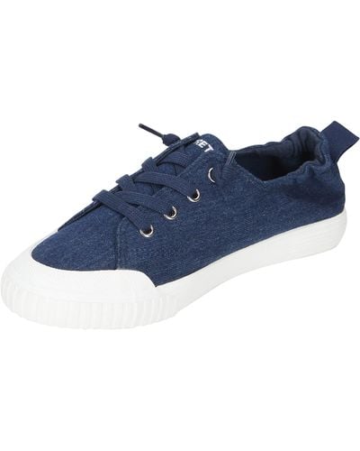 Tretorn Meg S Slip On Sneakers | Scrunch Back Slide Shoes Cushioned Insole & Rubber Outsole - Blue