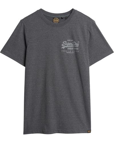 Superdry Bedrucktes T-Shirt Hemd - Grau