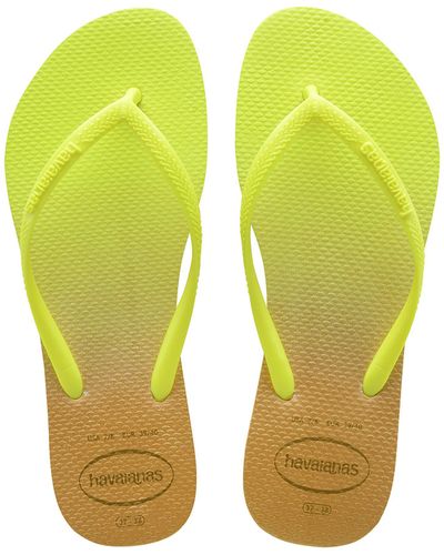 Havaianas Slim Gradient Flip Flop 8 White/green - Yellow