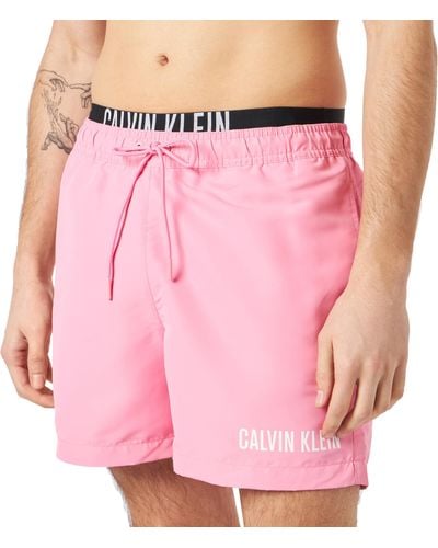 Calvin Klein Pantaloncino da Bagno Uomo Medium Double Lunghezza Media - Rosa