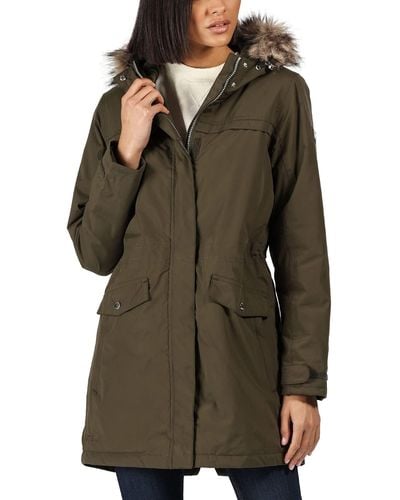 Regatta Serleena II Waterproof Taped Seams Insulated Lined Hooded Jacket with Security Pocket - Verde
