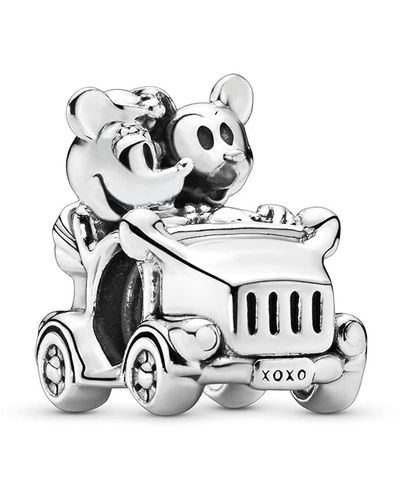 PANDORA Charm 797174 plata Disney Coche Vintage Mickey & Minnie - Blanc