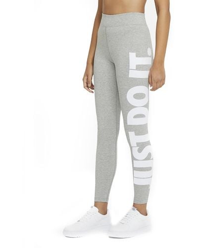 Nike Sportswear Essential Damen-Leggings mit hohem Bund - Grau