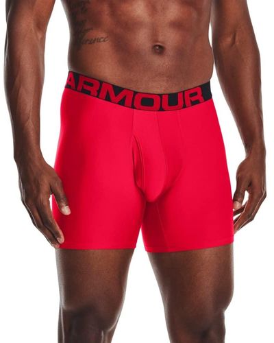 Under Armour Tech 6in 2 Pack schnelltrocknende Boxershorts - Rot