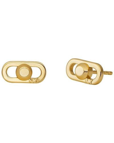 Michael Kors Premium Astor Link Gold-tone Sterling Silver Stud Earrings - Metallic