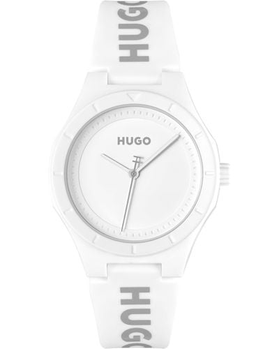 HUGO Analogue Quartz Watch For Women #lit For Her Collection With Silicone Bracelet Silicone Bracelet - 1540165 - White