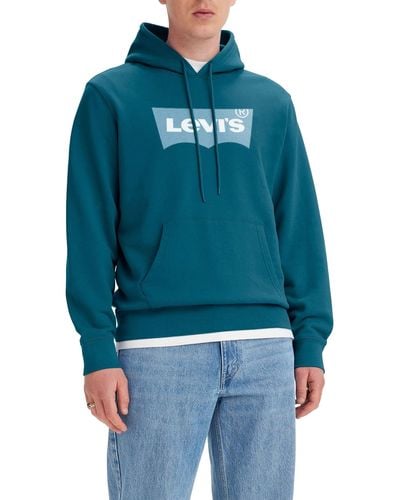 Levi's Standard Graphic Sweatshirt Sweatshirt à capuche Batwing Po Ocean Depths S - Bleu