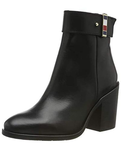 Tommy Hilfiger Corporate Hardware Bootie Ankle Boots - Black