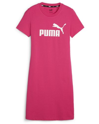PUMA Robe T-Shirt Coupe Slim Essentials L Garnet Rose Pink