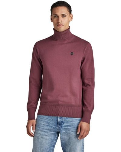 G-Star RAW Premium Core Turtle Knit Pullover Sweater - Rood