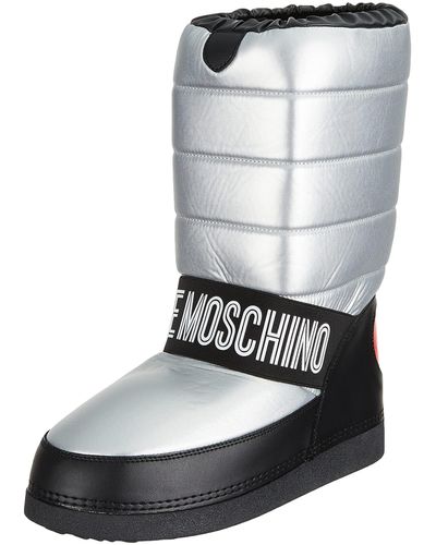 Love Moschino St.ttod.skiboot20 Soft Marvel Pu Ankle Boot - Grey