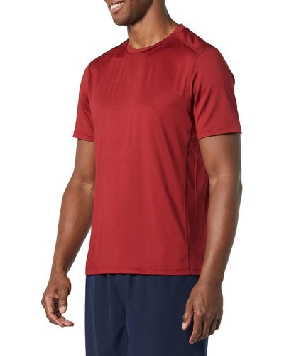 Amazon Essentials T-Shirt a iche Corte Elasticizzata Tecnica Uomo - Rosso