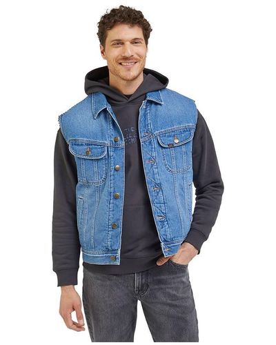 Lee Jeans Gilet Rider Denim Jacket - Blu