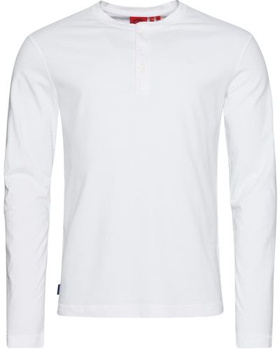 Superdry Vintage Logo Emb L/s Henley Shirt - White