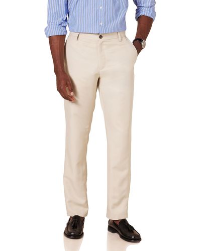 Amazon Essentials Slim-fit Flat-front Dress Pant - Natural