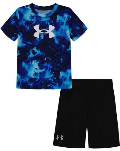 Under Armour Mens Short Sleeve Tee And Short Set - Blue