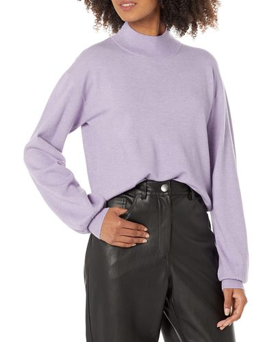 The Drop Jaclyn Cutout-back Mock-neck Sweater - Purple