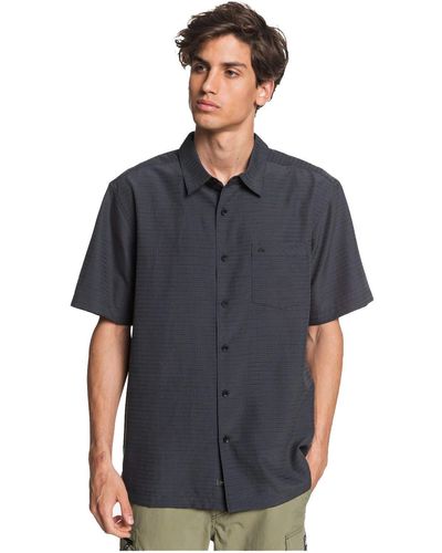 Quiksilver Mens Centinela 4 Up Comfort Fit Pocket Collared Button Down Shirt - Grey