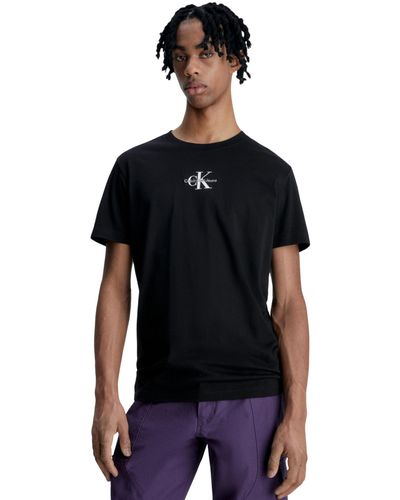 Calvin Klein Short-sleeve T-shirt Monologo Regular Organic Cotton - Black