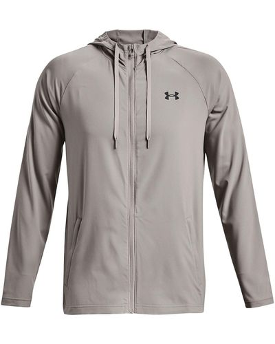 Under Armour Ua Woven Perforated Windbreaker Jacket Warmup Tops - Grijs