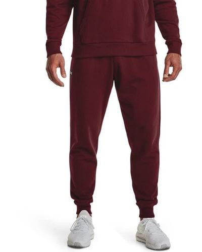 Under Armour Rival Fleece Joggers Bottoms in Pile - Rosso