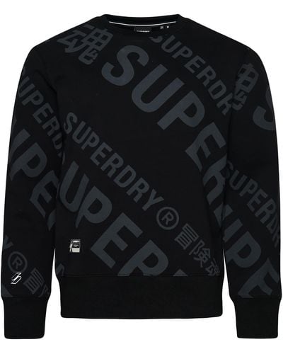 Superdry Sweatshirt Code CL AOP Crew Black XS Mujer - Negro