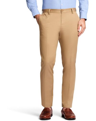 Izod American Chino Flat Front Slim Fit Pant - Natural