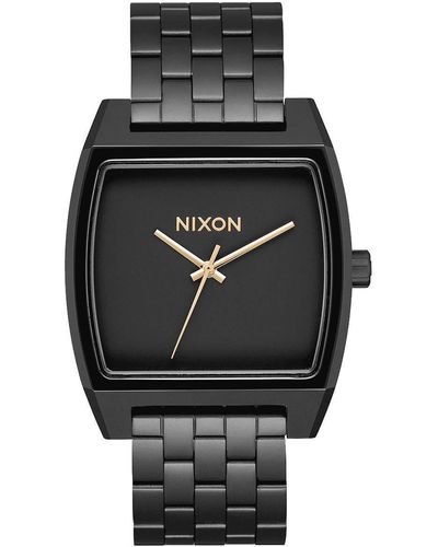 Nixon Armbanduhr Time Tracker Matte Black / Gold - Schwarz
