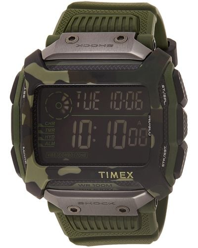 Timex Command Shock Digital Cat 54mm Watch – Olive Camo With Resin - Multicolor