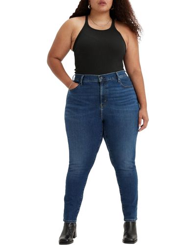 Levi's Jeans Plus Size 721tm High Rise Skinny - Blauw