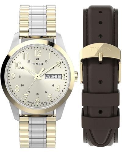 Timex Two-tone Expansion Band Champagne Dial Two-tone - Black