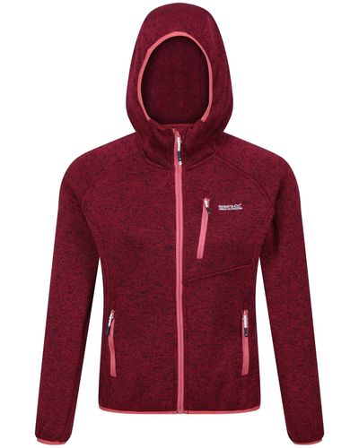 Regatta S Hood Newhill Full Zip Hooded Fleece Jacket - Red