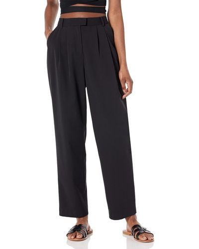 The Drop Dylan Pleated Straight Pant Pantalones - Negro
