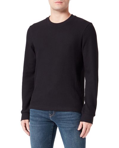 S.oliver Sweatshirt mit Waffelpiqué-Struktur Black - Blau